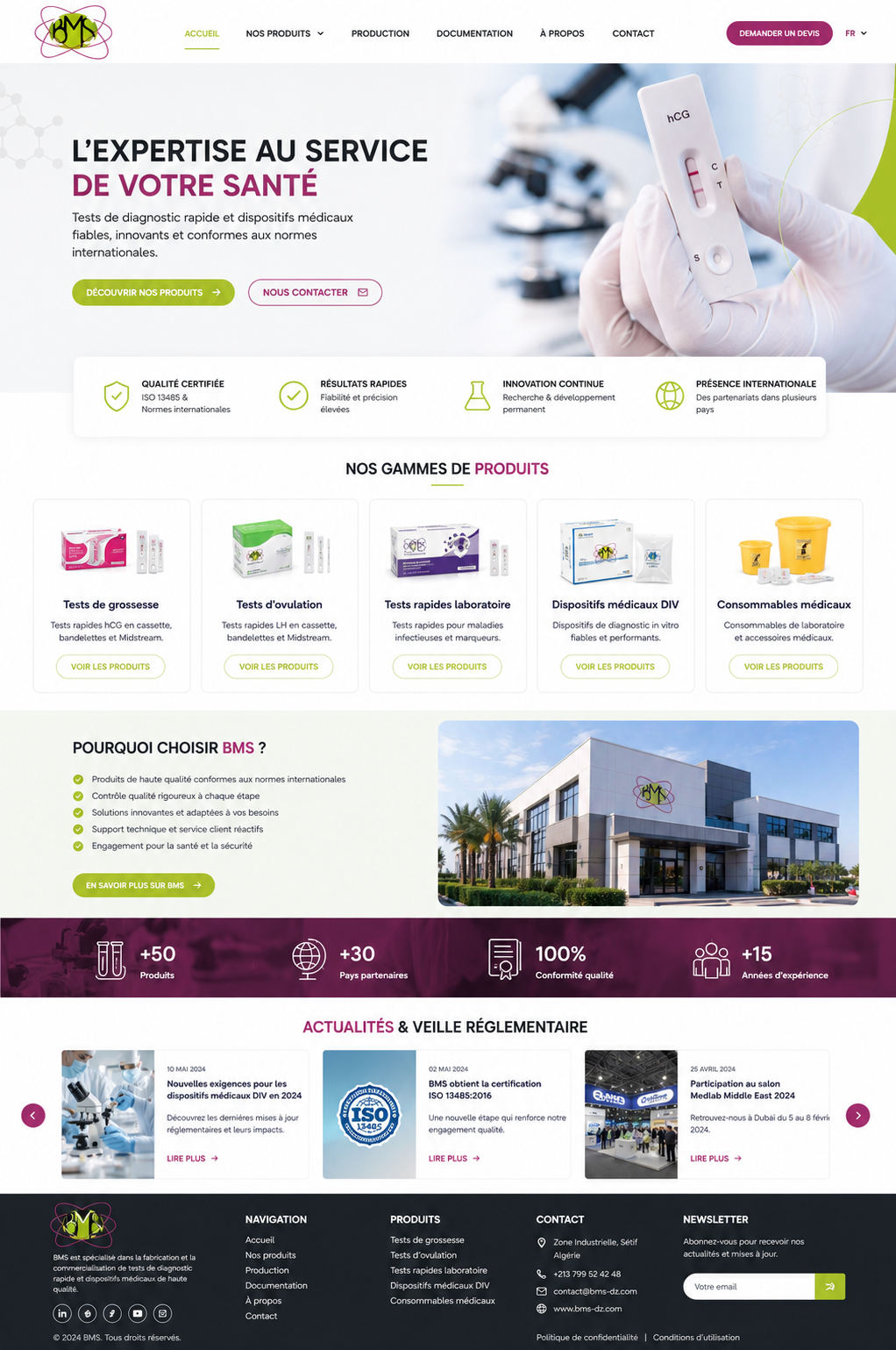 Projet BMS landing page